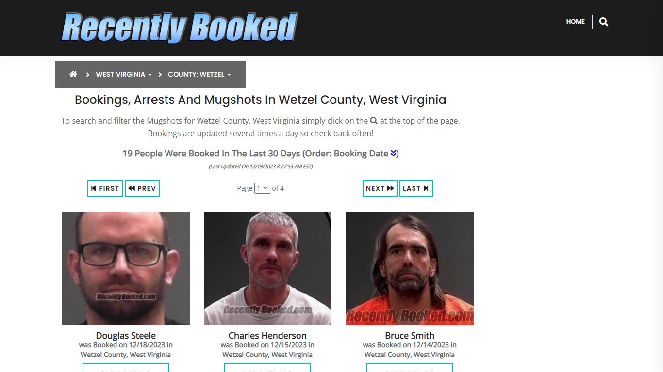 Bookings, Arrests and Mugshots in Wetzel County, West Virginia