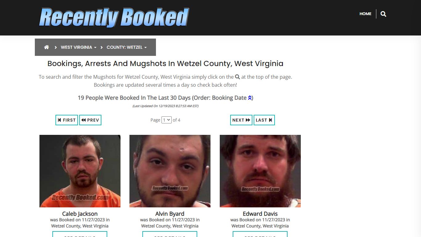 Bookings, Arrests and Mugshots in Wetzel County, West Virginia