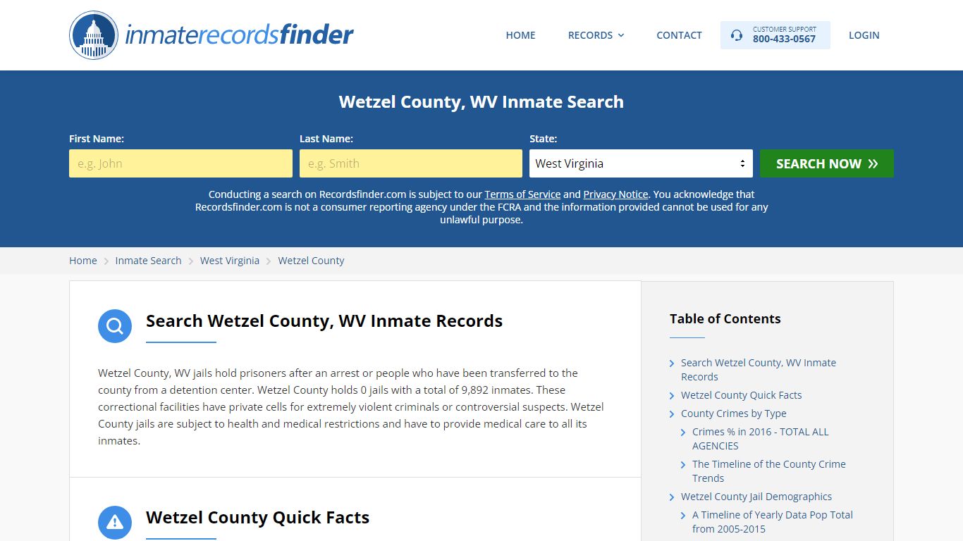 Wetzel County, WV Inmate Lookup & Jail Records Online